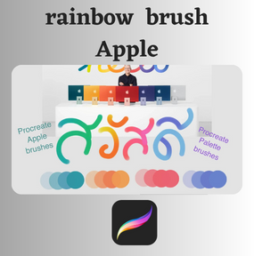 rainbow Procreate brush Apple