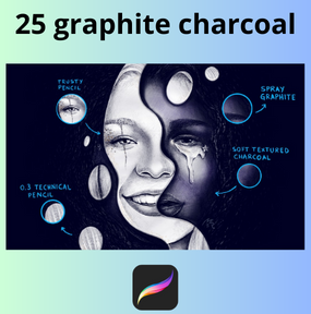 25 graphite & charcoal for portraits procreate download